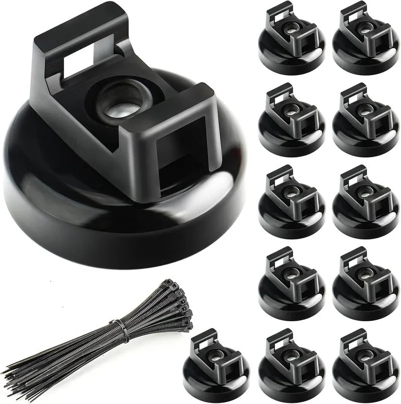 Heavy-Duty Magnetic Cable Tie Mounts – 10 Pack