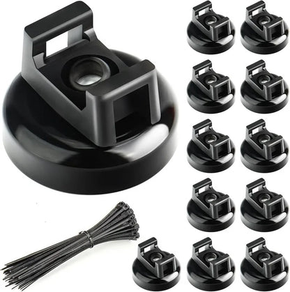 Heavy-Duty Magnetic Cable Tie Mounts – 10 Pack