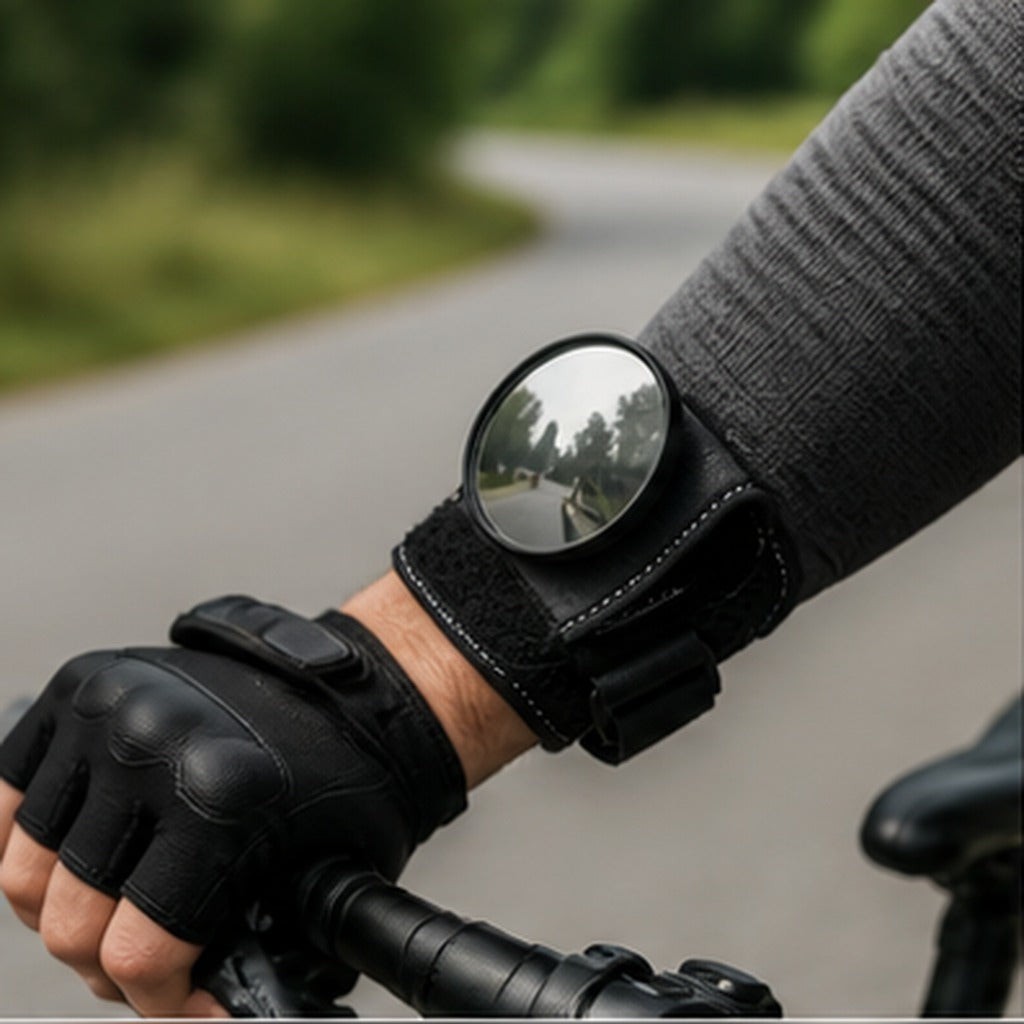 Adjustable Wrist-Mounted Cycling Mirror