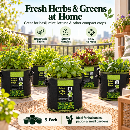 🌿 🥔Heavy Duty 5&10 Gallon Grow Bags 🥕🍅– Fabric Pots with Handles for Garden Plants
